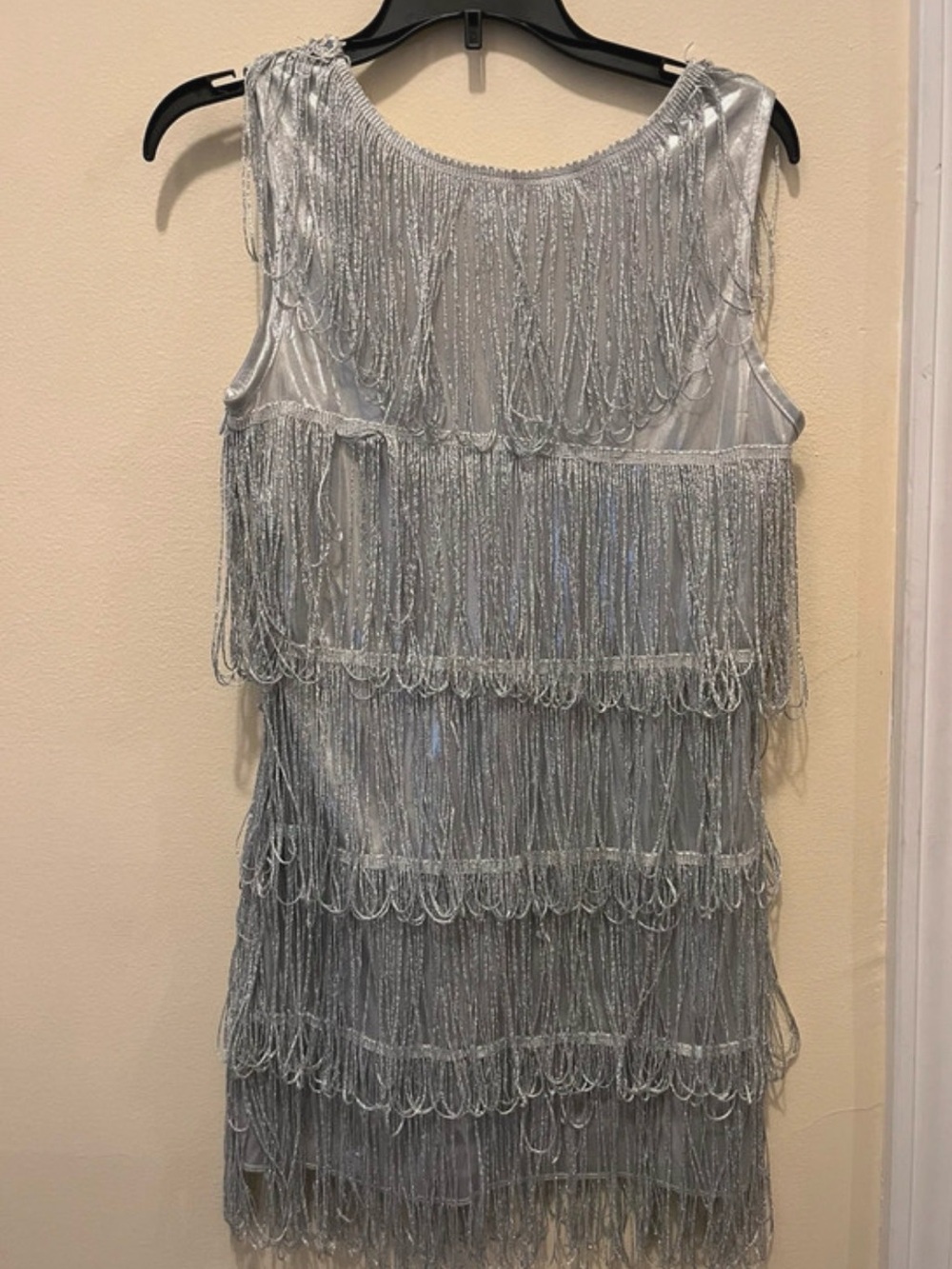 Beaded Silver Fringe Mini Dress - Glam Sleeveless Party Dress